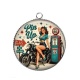 Pendentif Cabochon Argent -  pin up