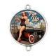 Connecteur Cabochon Argent -  pin up