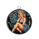 Pendentif Cabochon Argent -  pin up