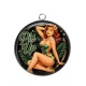 Pendentif Cabochon Argent -  pin up