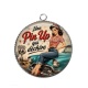 Pendentif Cabochon Argent - une pin up qui déchire