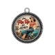 Pendentif Cabochon Argent - une pin up qui déchire