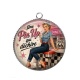Pendentif Cabochon Argent - une pin up qui déchire