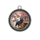 Pendentif Cabochon Argent - une pin up qui déchire