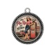 Pendentif Cabochon Argent - une pin up qui déchire