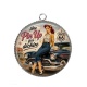 Pendentif Cabochon Argent - une pin up qui déchire