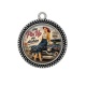 Pendentif Cabochon Argent - une pin up qui déchire