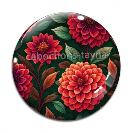 Cabochon Verre - fleur