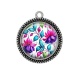 Pendentif Cabochon Argent - fleur