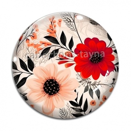 Cabochon Verre - fleur
