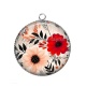 Pendentif Cabochon Argent - fleur