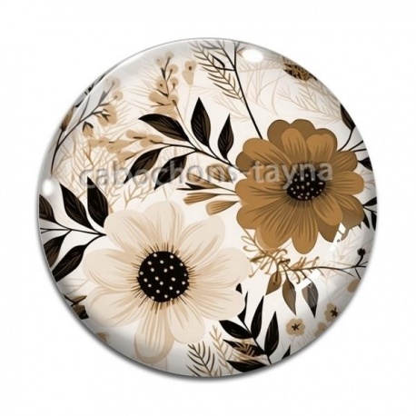 Cabochon Verre - fleur