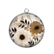 Pendentif Cabochon Argent - fleur