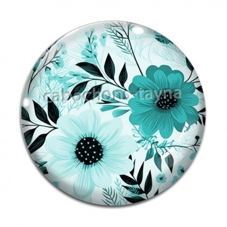 Cabochon Verre - fleur
