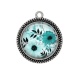 Pendentif Cabochon Argent - fleur