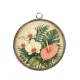 Pendentif Cabochon Argent - fleur exotique