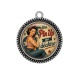 Pendentif Cabochon Argent - une pin up qui déchire