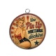 Pendentif Cabochon Argent - une pin up qui déchire