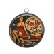 Pendentif Cabochon Argent - une pin up qui déchire
