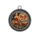 Pendentif Cabochon Argent - une pin up qui déchire