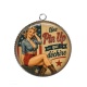 Pendentif Cabochon Argent - une pin up qui déchire