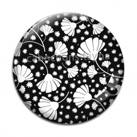 Cabochon Verre - feuille exotique 
