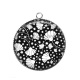 Pendentif Cabochon Argent - feuille exotique 