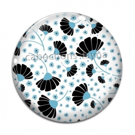 Cabochon Verre - feuille exotique 