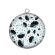 Pendentif Cabochon Argent - feuille exotique 