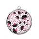 Pendentif Cabochon Argent - feuille exotique 
