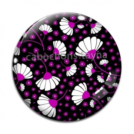 Cabochon Verre - feuille exotique 