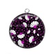 Pendentif Cabochon Argent - feuille exotique 