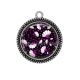 Pendentif Cabochon Argent - feuille exotique 