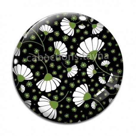 Cabochon Verre - feuille exotique 