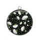 Pendentif Cabochon Argent - feuille exotique 