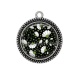 Pendentif Cabochon Argent - feuille exotique 
