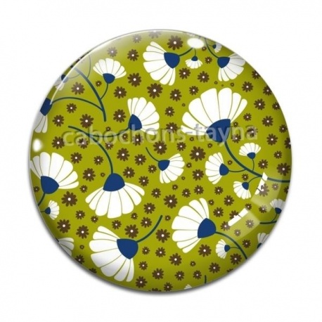 Cabochon Verre - feuille exotique 