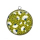 Pendentif Cabochon Argent - feuille exotique 