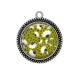 Pendentif Cabochon Argent - feuille exotique 