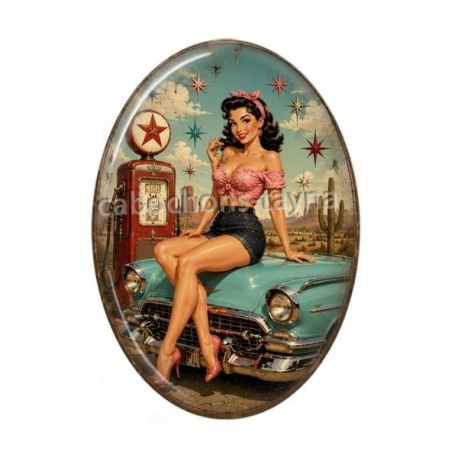 Cabochon Résine Ovale - pin up