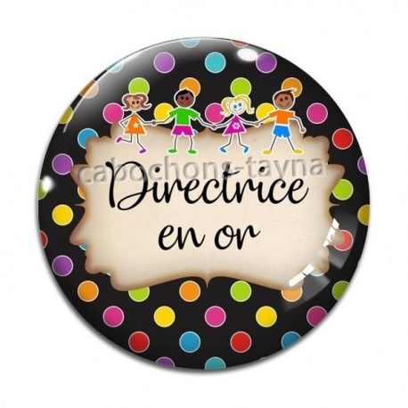 Cabochon Verre - directrice en or
