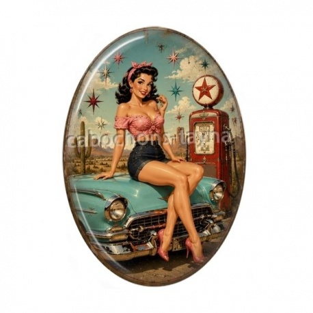 Cabochon Résine Ovale - pin up