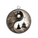 Pendentif Cabochon Argent - bouddha méditation