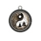 Pendentif Cabochon Argent - bouddha méditation