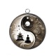 Pendentif Cabochon Argent - bouddha méditation