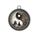 Pendentif Cabochon Argent - bouddha méditation