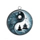 Pendentif Cabochon Argent - bouddha méditation