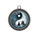 Pendentif Cabochon Argent - bouddha méditation