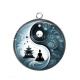 Pendentif Cabochon Argent - bouddha méditation