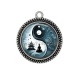 Pendentif Cabochon Argent - bouddha méditation